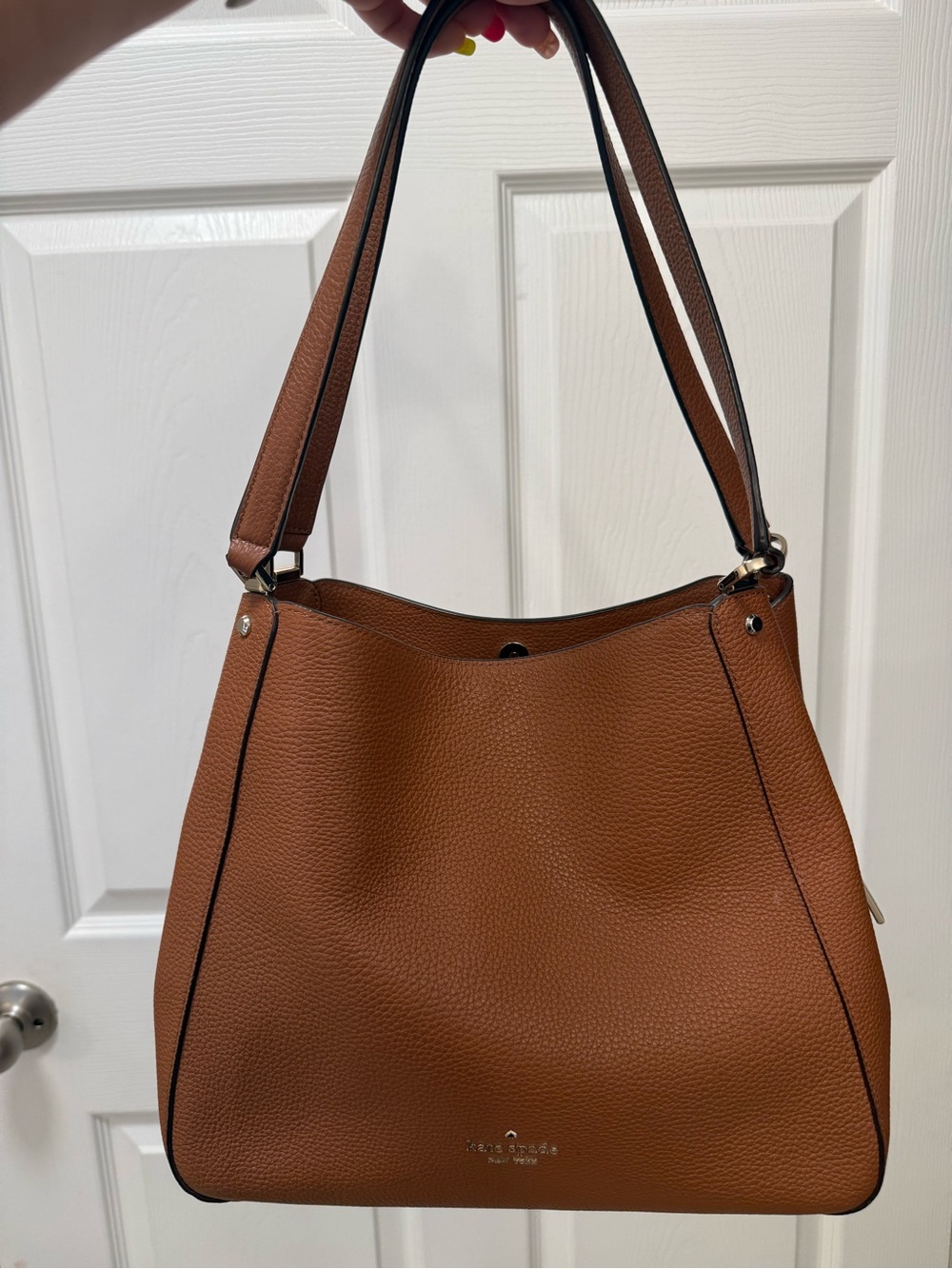 Brown Pebbled Leather Shoulder Bag
